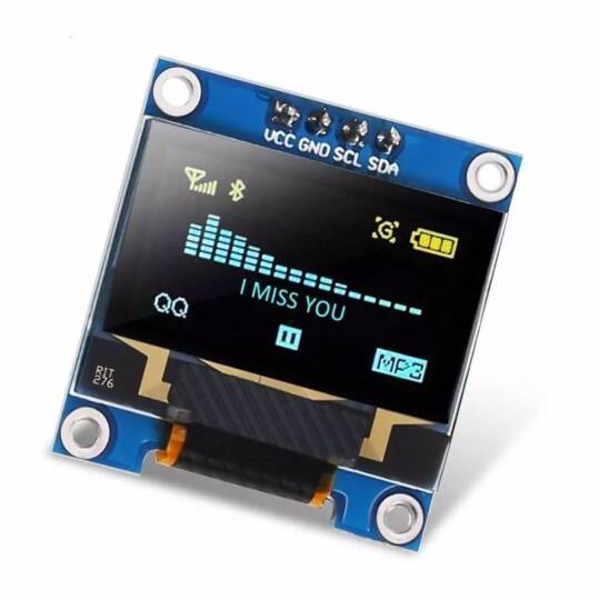 0.96'' I2C OLED Ekran 128x64 Sarı/Mavi