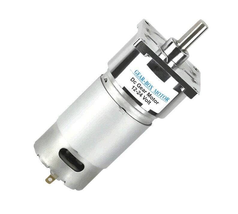 12V 100 RPM 42mm Reduktorlu Kvadrat Flanşlı Uzun DC Motor - 1