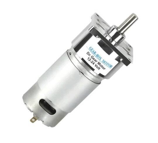 12V 150 RPM 42mm Reduktorlu Kvadrat Flanşlı Uzun DC Motor