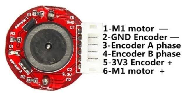 12V 450RPM - Enkoderli 25mm Reduktorlu DC Motor - 3