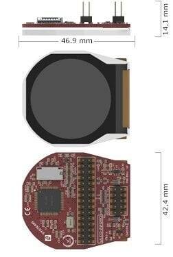 1.38 Dairə TFT LCD Ekran - uLCD-220RD - Round TFT LCD Display - 2