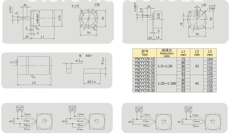 220V 17 RPM 70 mm Reduktorlu AC Motor - 3
