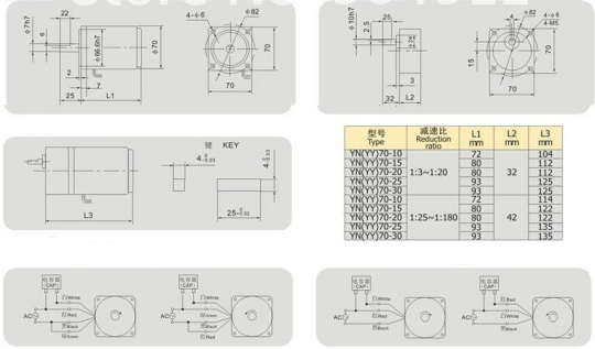 220V 7 RPM 70 mm Reduktorlu AC Motor - 3