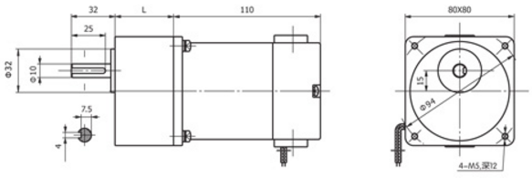 220V 87 RPM 80 mm Reduktorlu AC Motor - 3