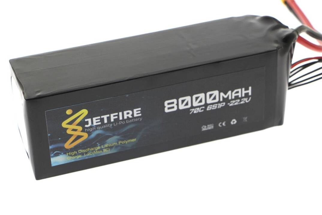 22.2V 8000mAh 70C Li-Po Batareya 6S JetFire Batareya - 1