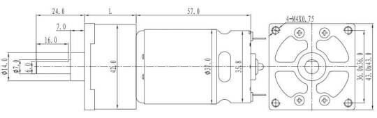 24V 20 RPM 42mm Reduktorlu Kvadrat Flanşlı Uzun DC Motor - 4