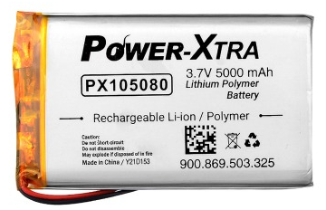 3.7V 5000mAh Lityum Polimer Batarya - PX105080 - 1