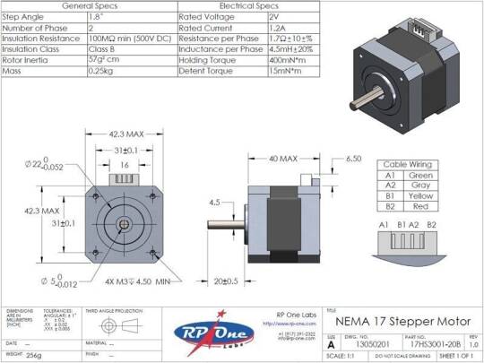 3D Printer Step Motor - Nema 17 1.8 Dərəcə 1.5 A - 2