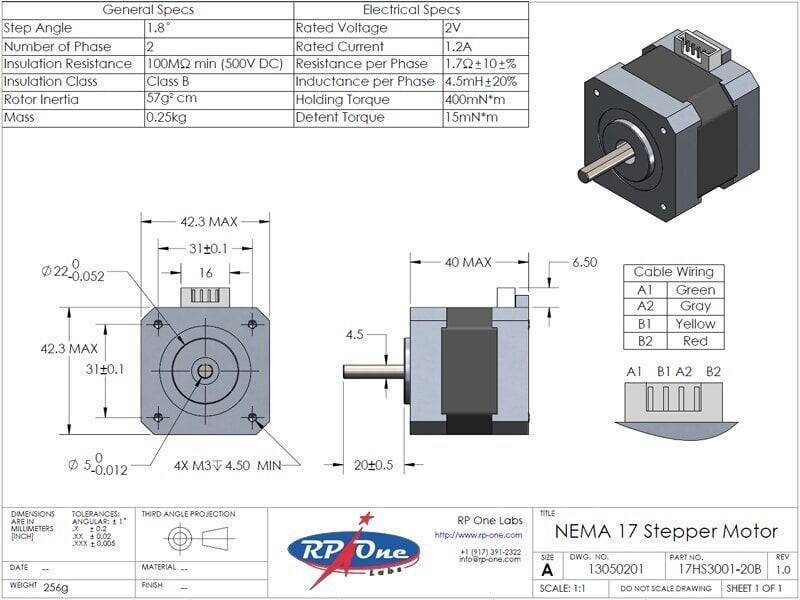 3D Printer Step Motor - Nema 17 1.8 Dərəcə 1.5 A - 2