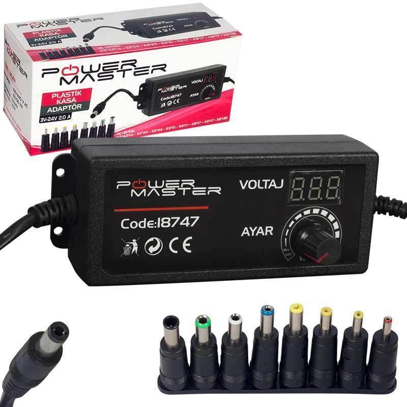 3V - 12V 5A Çox Uçlu Ayarlı Pilləli Adapter - 1