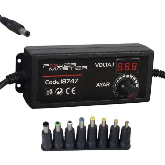 3V - 12V 5A Çox Uçlu Ayarlı Pilləli Adapter - 2