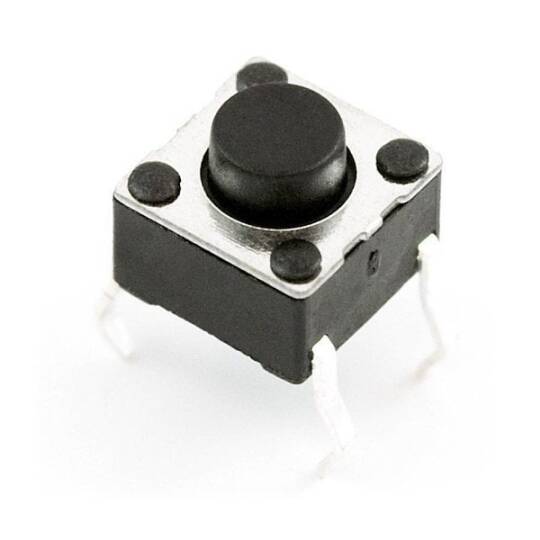 4 Pinli Push Buton - Qara (6x6x5 mm)
