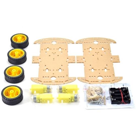 4WD Çoxməqsədli Mobil Robot Platforması - Şəffaf - 4