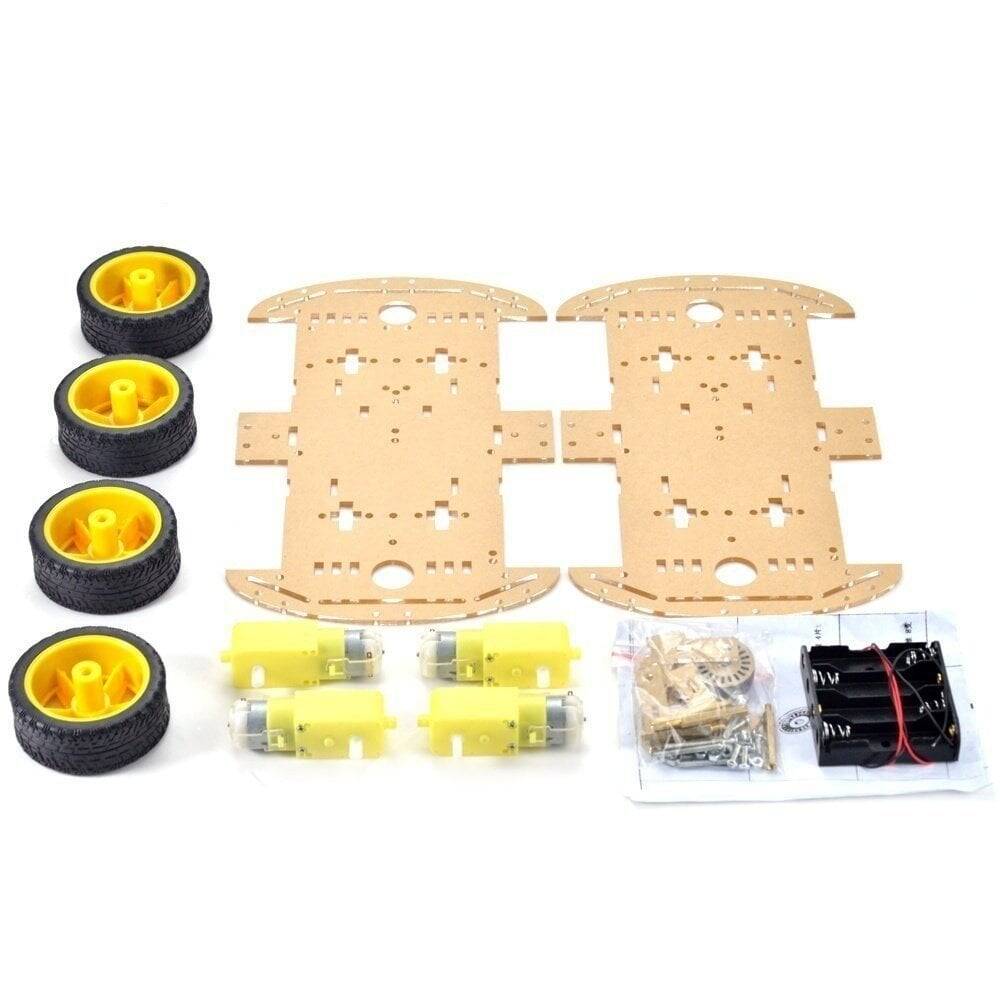 4WD Çoxməqsədli Mobil Robot Platforması - Şəffaf - 4