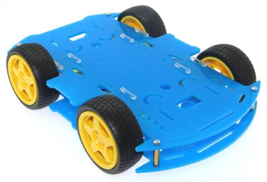 4WD Mobil Robot Platforması - Mavi - 3