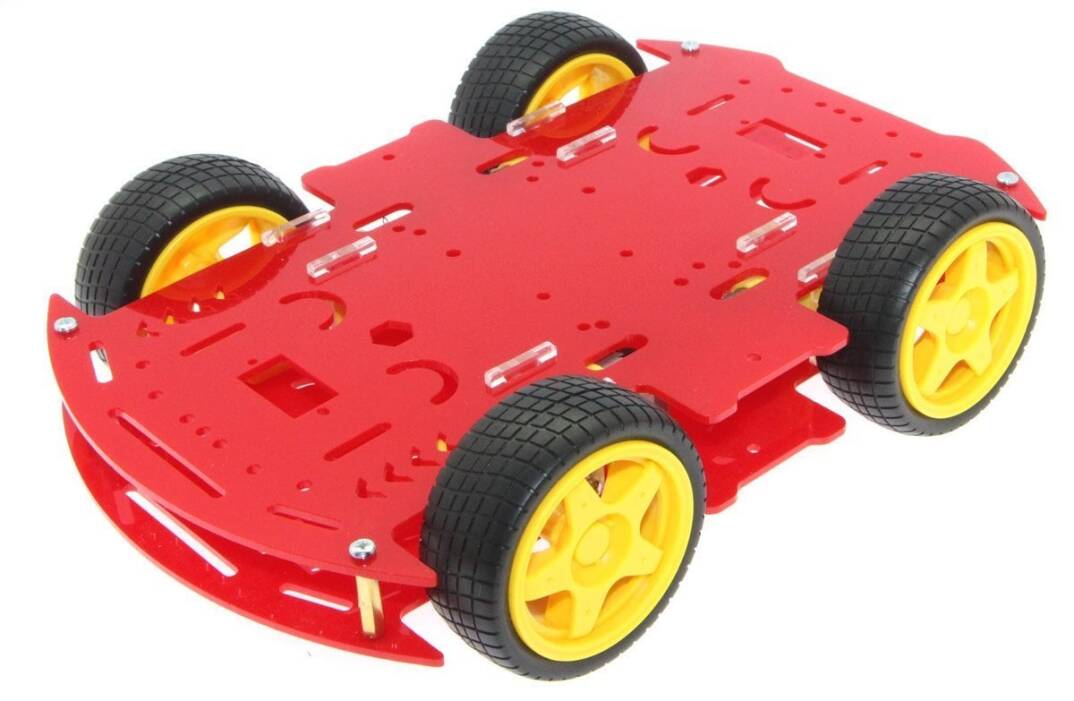 4WD Mobil Robot Platforması - Qırmızı - 1