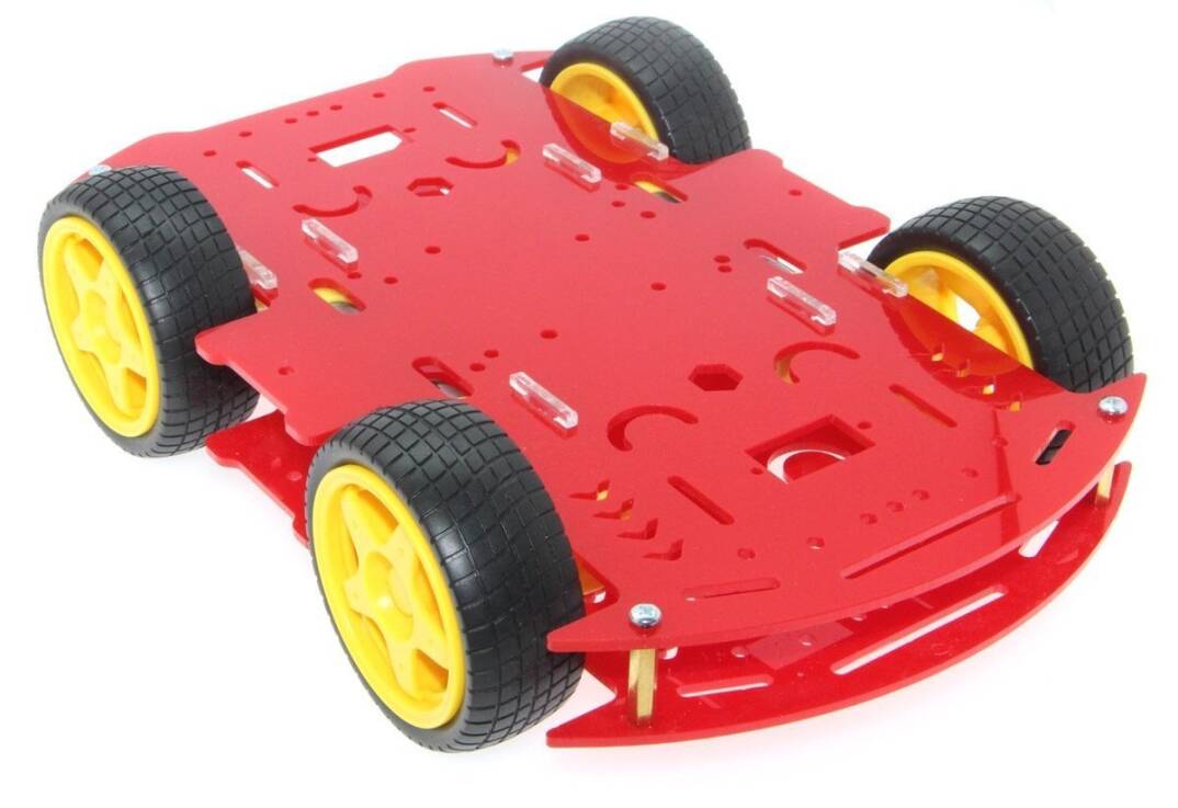 4WD Mobil Robot Platforması - Qırmızı - 2