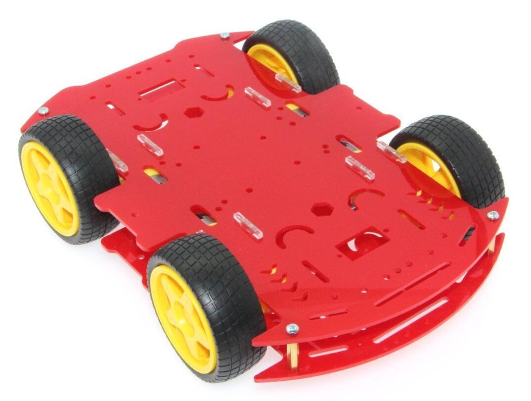 4WD Mobil Robot Platforması - Qırmızı - 3