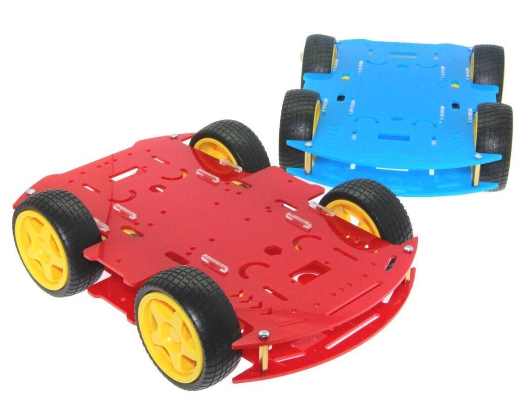 4WD Mobil Robot Platforması - Qırmızı - 4