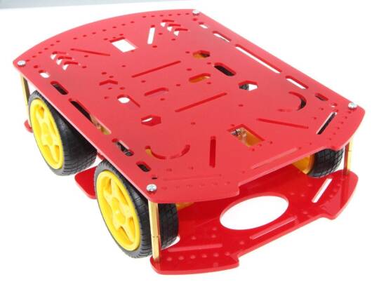 4WD Multi Robot Platforması - Qırmızı - 4