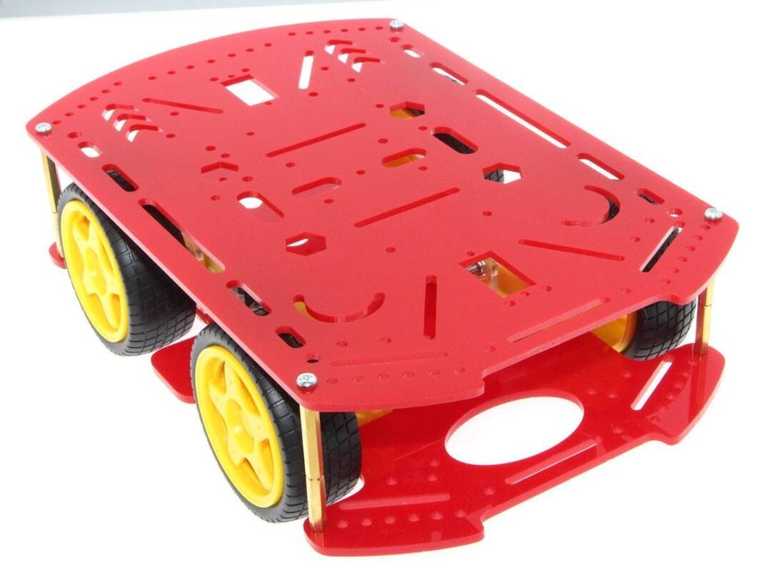 4WD Multi Robot Platforması - Qırmızı - 4