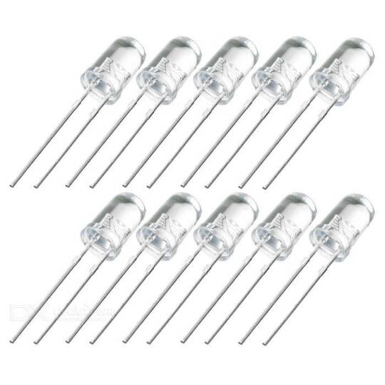 5mm Ağ LED Paketi - 10 Ədəd