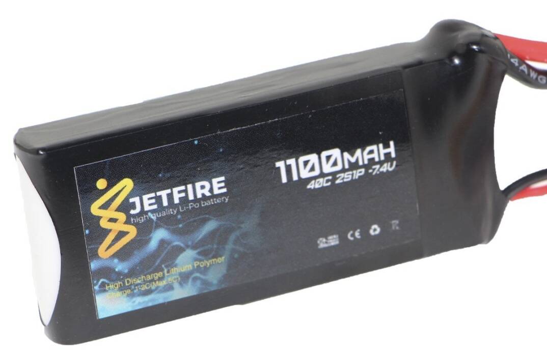 7.4V 1100mAh 40C Li-Po Batareya 2S JetFire Batareya - 1