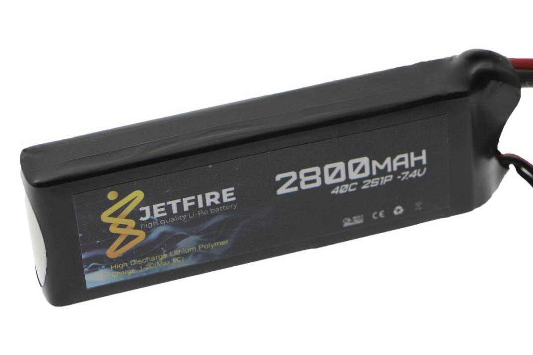 7.4V 2800mAh 40C Li-Po Batareya 2S JetFire Batareya - 1
