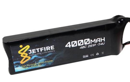 7.4V 4000mAh 40C LiPo Batareya 2S JetFire Batareya