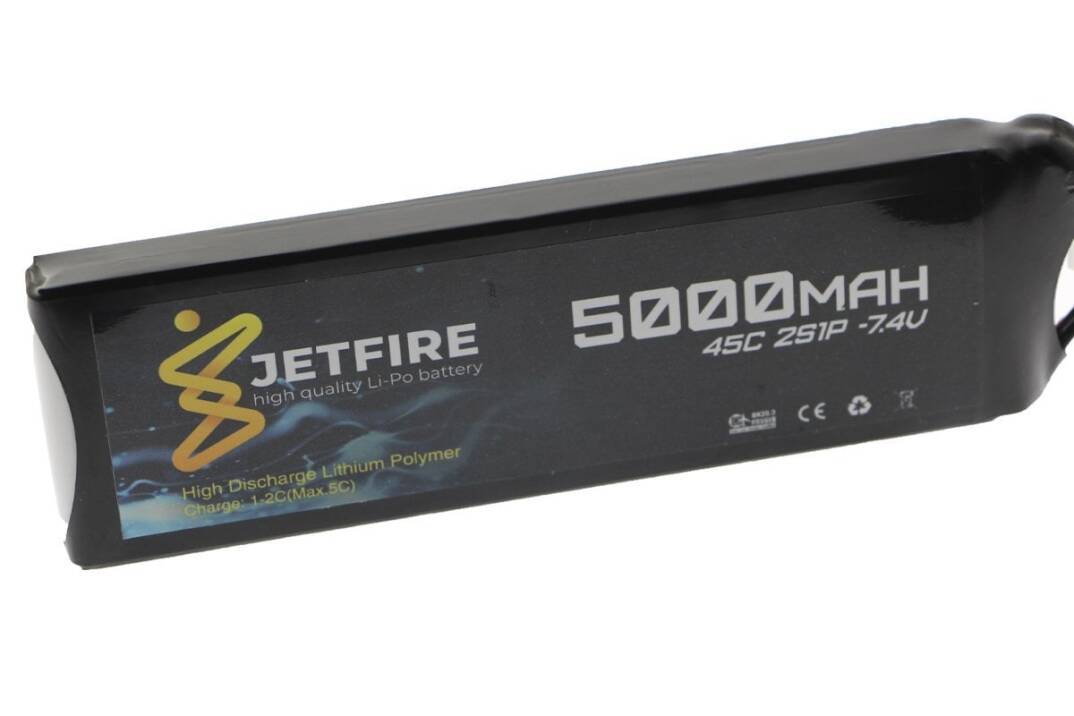 7.4V 5000mAh 40C Li-Po Batareya 2S JetFire Batareya - 1