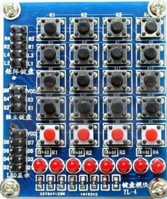 8 LEDli 4x4 Keypad Modul - Klaviatura Modul - 1