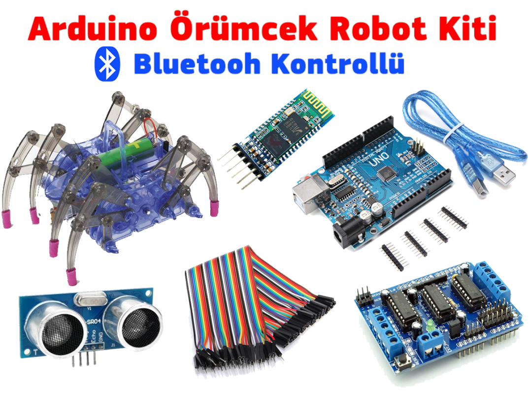 Arduino Hörümcək Robot Dəsti - Bluetooh İdarəetməli - 1