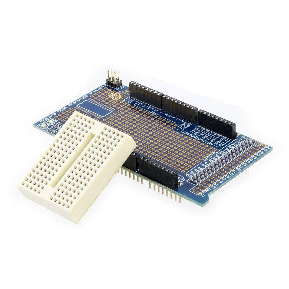 Arduino Mega 2560 R3 Proto Shield + Mini Breadboard - 1