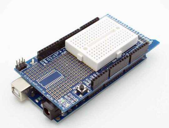 Arduino Mega 2560 R3 Proto Shield + Mini Breadboard - 2