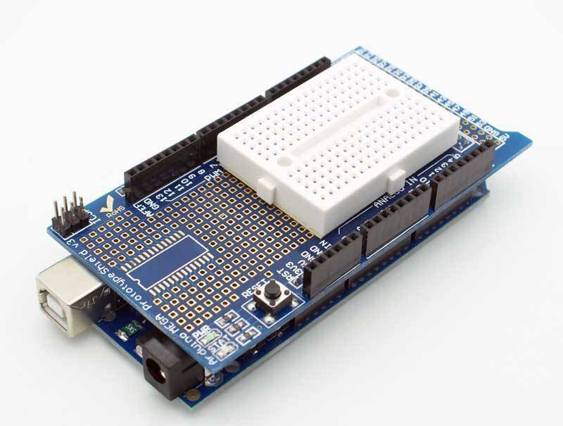 Arduino Mega 2560 R3 Proto Shield + Mini Breadboard - 2