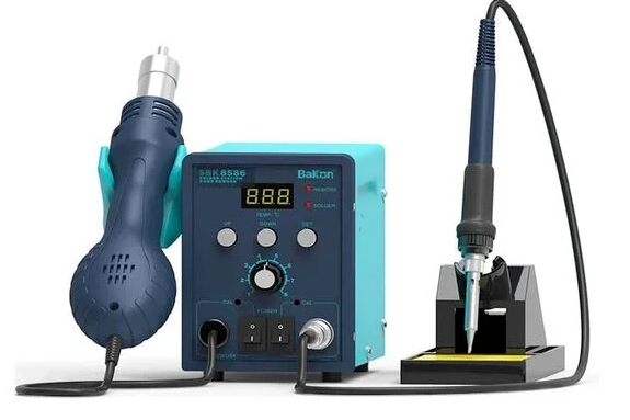 Bakon SBK8586 Tənzimlənəbilən 2 in 1 İsti Hava Lehimləmə Stansiyası - 1