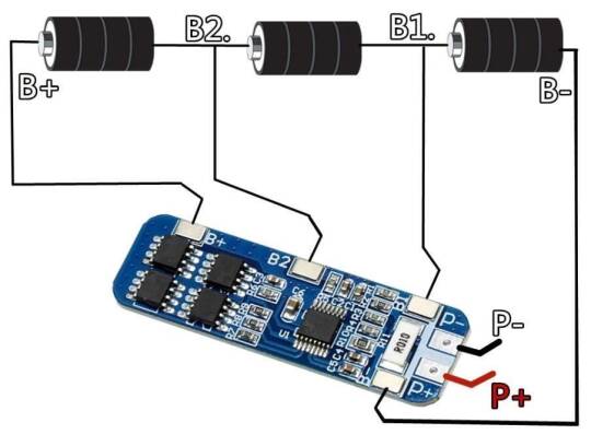BMS Modul 3S 10A 18650 Li-Po Batareya Balans Dövrəsi - 2
