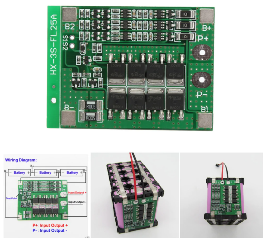 BMS Modul 3S 25A Li-Po Batareya Şarj Dövrəsi - 3