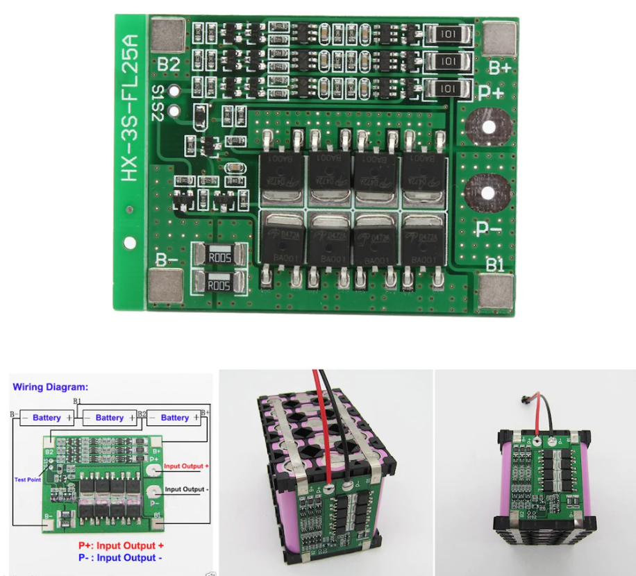BMS Modul 3S 25A Li-Po Batareya Şarj Dövrəsi - 3