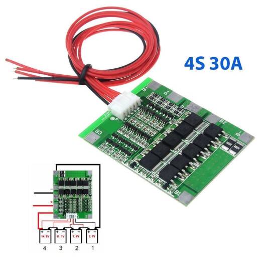 BMS Modul 4S 30A Li-Po Batareya Balans Şarj Dövrəsi - 2