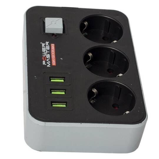 Cərəyan Qorumalı 3lü Rozetka 1.8 metr - 3lü USB Çıxışlı - Socket - 2