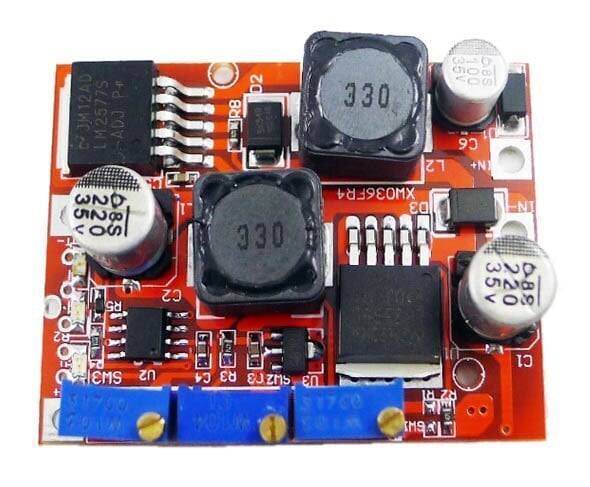 DC-DC Tənzimlənəbilən Gərginlik Yüksəldici-Azaldıcı Requlyator Kartı - LM2577 + LM2596 - 1