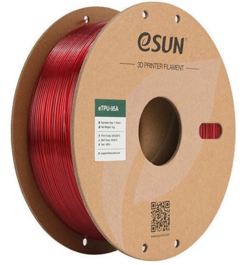 Esun eTPU-95A 1.75mm Filament Yarımşəffaf Qırmızı - 1 kq