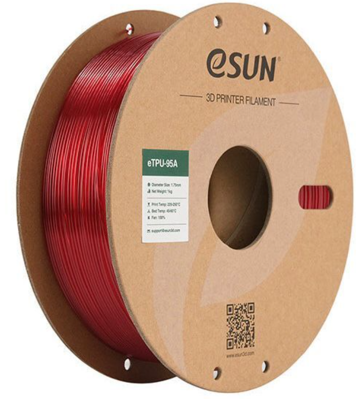 Esun eTPU-95A 1.75mm Filament Yarımşəffaf Qırmızı - 1 kq - 1