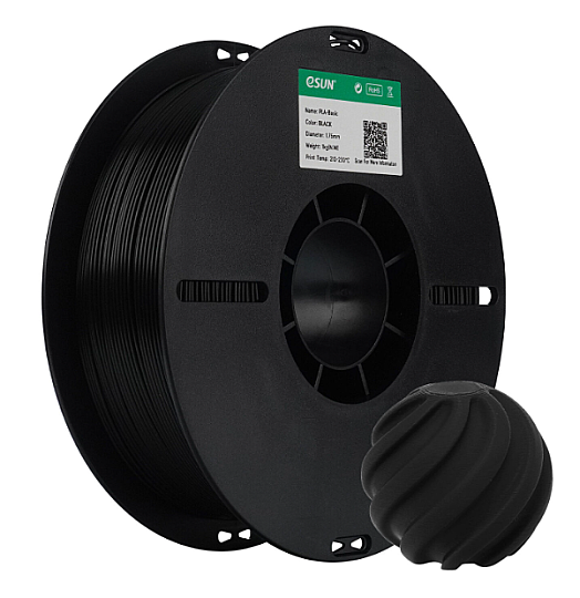 Esun PLA Basic 1.75mm Filament Qara - 1 kq