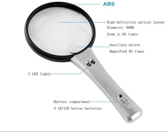 LED İşıqlı Lens Əl Böyüdücü - 4
