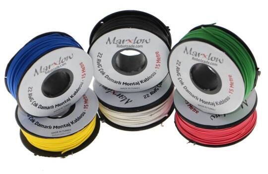 Montaj Kabeli Paketi - 22AWG 6x15m Çox Damarlı