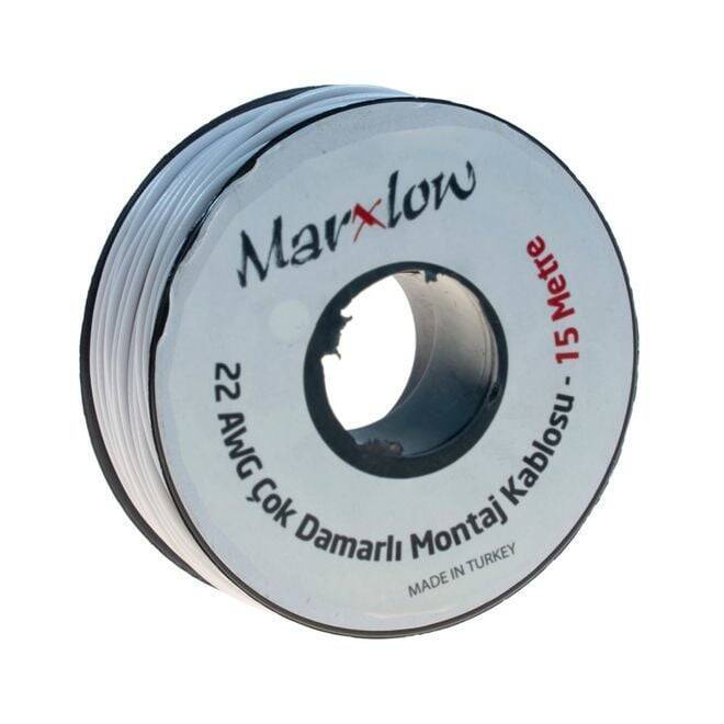 Montaj Kabeli Rulonu - 22AWG 15 metr Çox Damar Ağ - 1