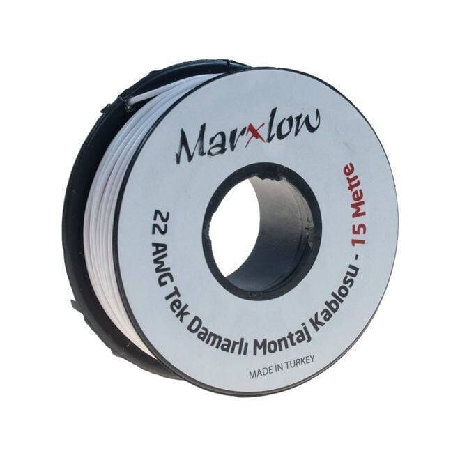 Montaj Kabeli Rulonu - 22AWG 15 metr Tək Damar Ağ - 1