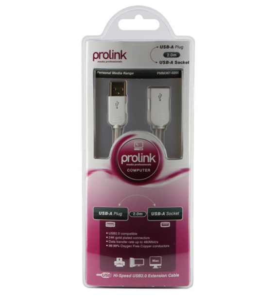 Prolink PMM367-0200 USB-A - USB-A soket Kabel - 2 metr - 2
